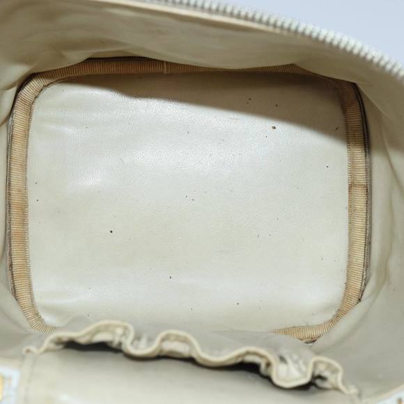 CHANEL COCO Mark Vanity Pouch Caviar Skin White Gold CC Auth yk14381 - Picture 11 of 16